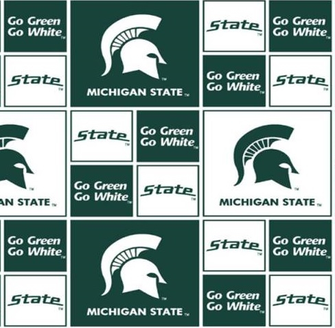 Michigan State University Spartans Cotton Fabric - College Cotton Fabric